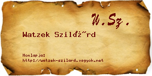 Watzek Szilárd névjegykártya